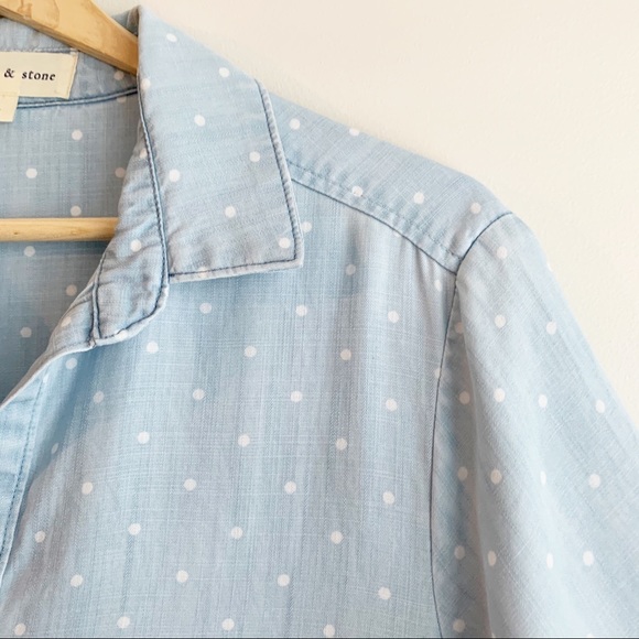 SOLD Cloth & Stone | Polka Dot Chambray Dress - Picture 3 of 10